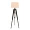 Black Wood Industrial Floor Lamp, 62" x 21" x 21"